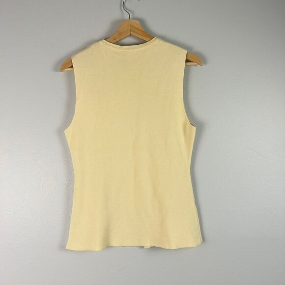 MNG Mango Ribbed Knit Sleeveless Button-Up Vest Top - Picture 5 of 7
